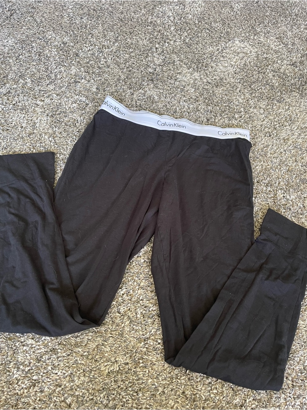 Calvin Klein Black Leggings with White Logo Waistband